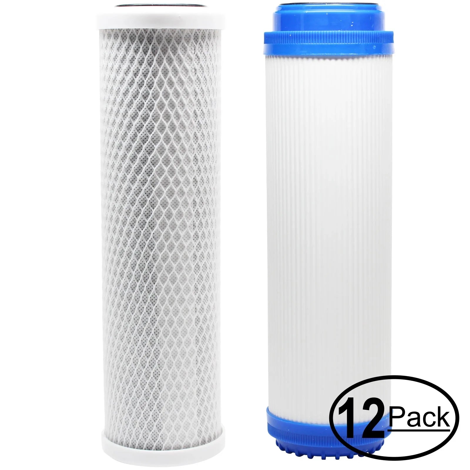12-Pack People for Filter Kit for H2O Distributors ADWU-DM RO System - Includes Carbon Block Filter & Granular Activated Carbon Filter - Denali Pure Brand