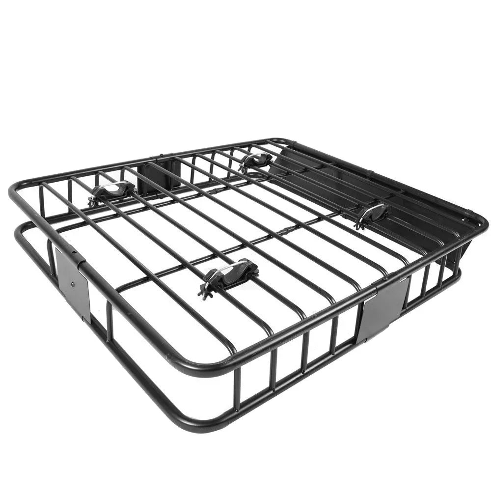 Jeremywell Universal 44" x 39" X 6" 150 lbs Roof Rack Rooftop Cargo Carrier Ebony Steel - Top Luggage Carrier Cargo Holder