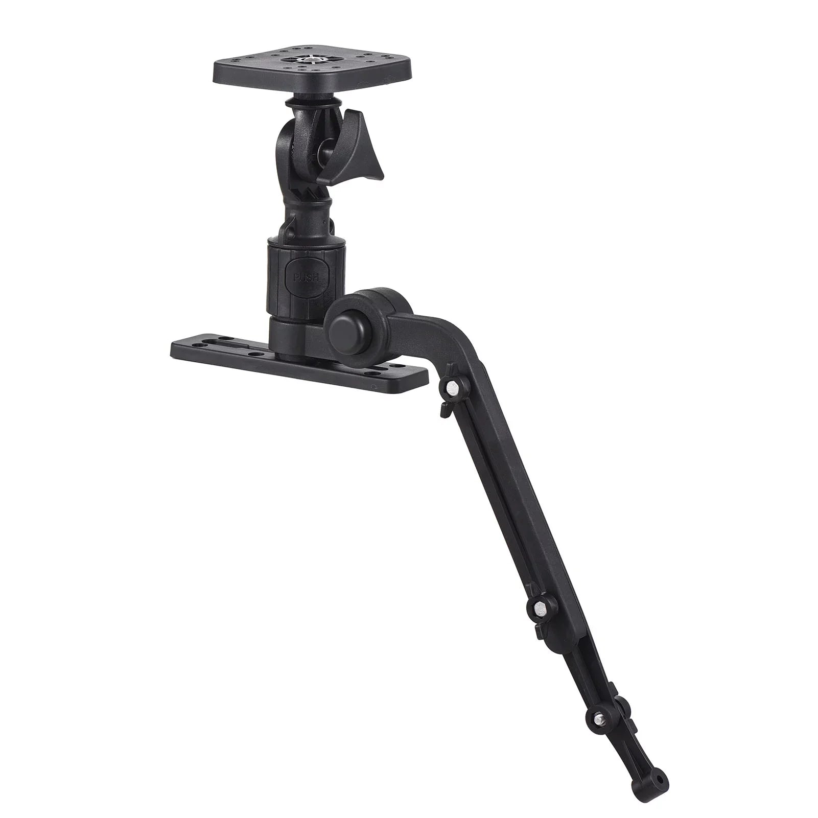 Tomshoo Durable Kayak Boat Transducer Mounting Arm, Fish Finder Mount Base Adapter, 360 Degree Swivel