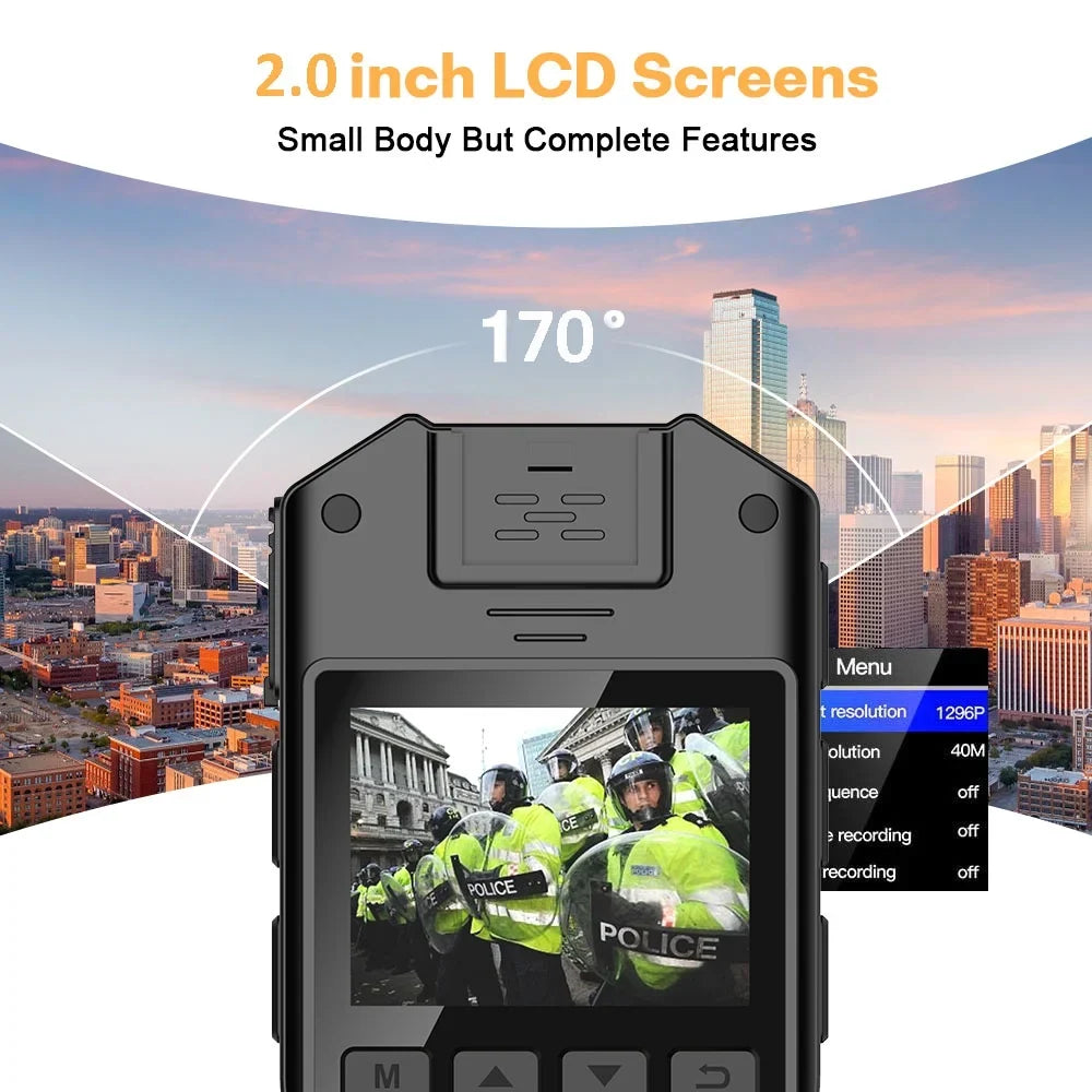 RONY 1440P Mini Body Camera - 128GB Wearable Police Body Camcorder with Night Vision - Waterproof Body Cam with Audio and Video Recording for Law People Security Guard Home