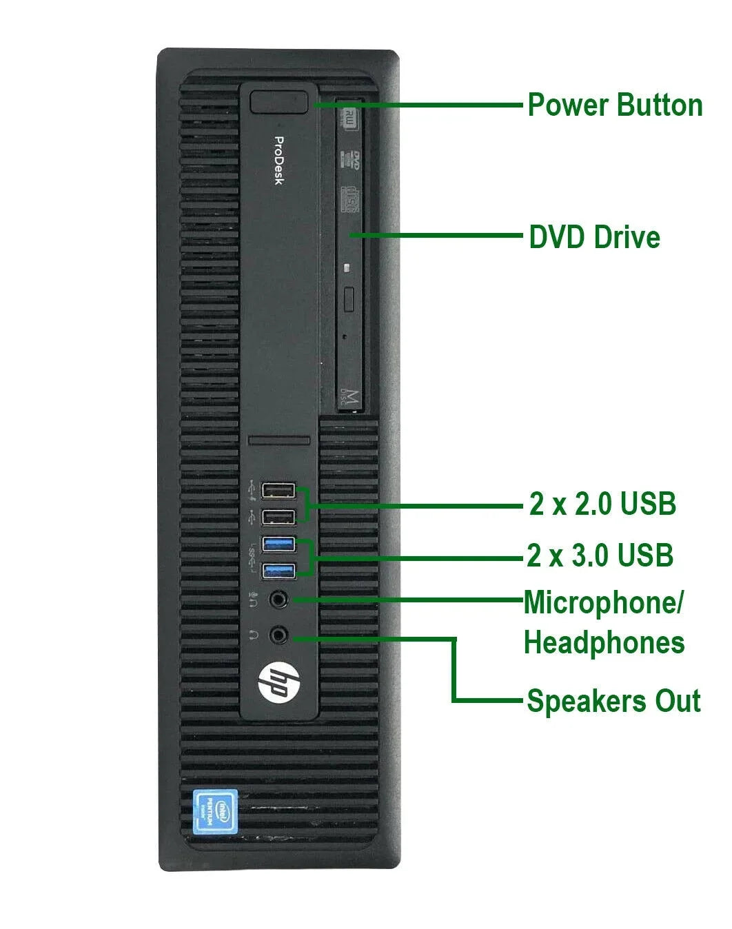 Restored HP 600 G2 Desktop Computer Intel Pentium G4400 3.3GHz CPU 8GB Ram, 500GB HDD, Keyboard & Mouse, WiFi, DVD, Win10 Pro PC (Refurbished)