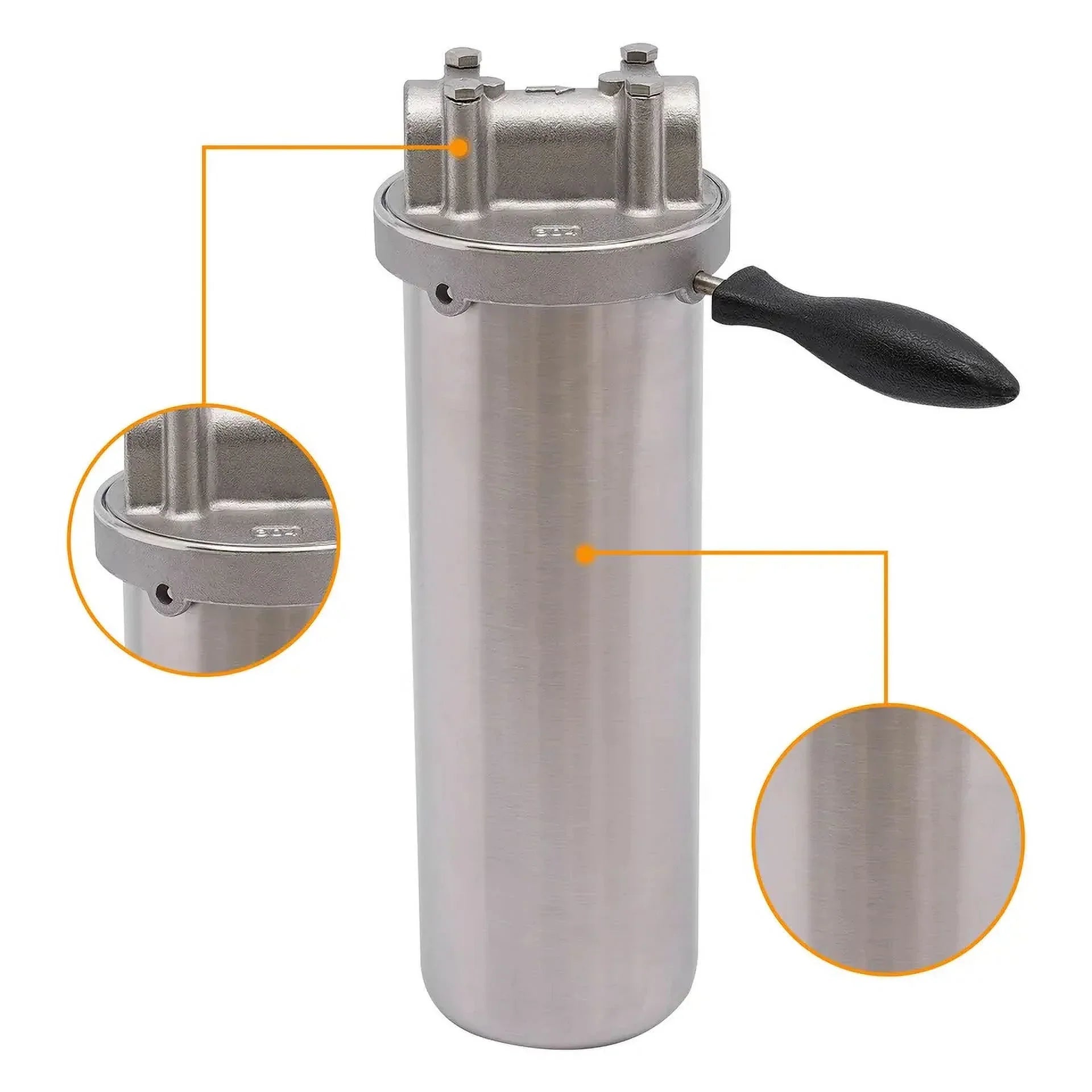 Stainless Steel Water Filter Housing 10" Cartridges 3/4" R thread inlet & outlet