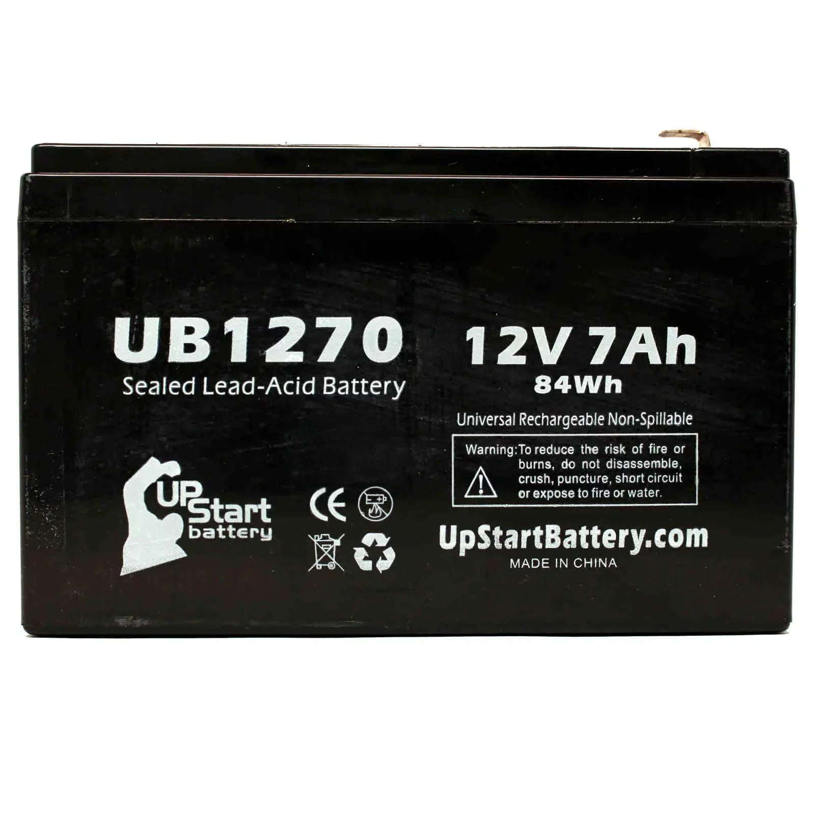 2x Pack - Compatible APC SMART-UPS 2000 SURT2000XLI Battery - Individuals UB1270 Universal Sealed Lead Acid Battery (12V, 7Ah, 7000mAh, F1 Terminal, AGM, SLA) - Includes 4 F1 to F2 Terminal Adapters