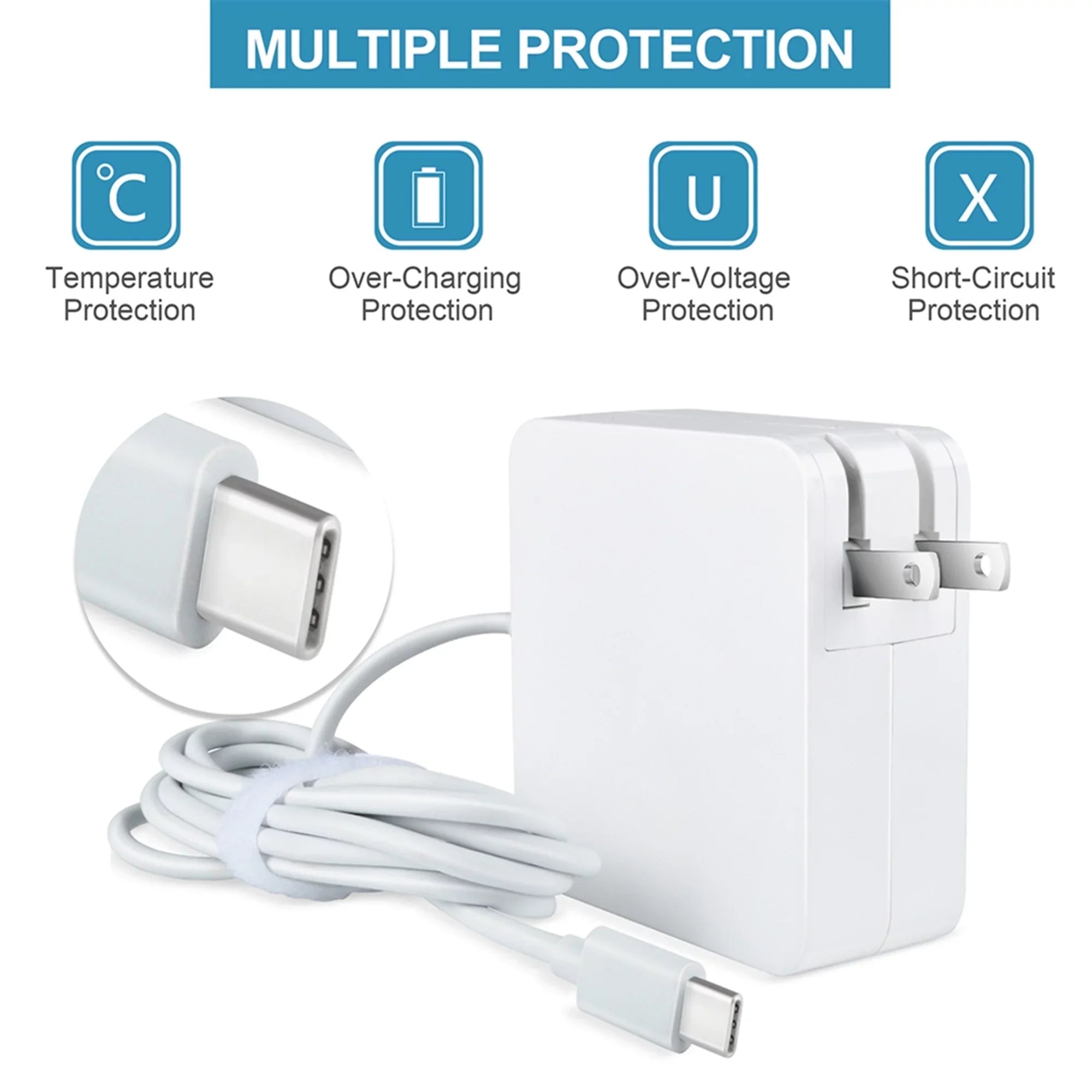 KONKIN BOO Compatible White 65W USB Type-C AC Adapter Charger Individuals for Dell XPS 13 7390 P82G003 2-in-1 Laptop PSU