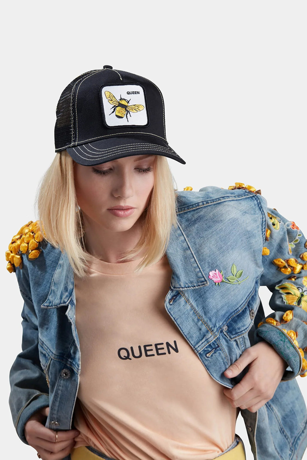 Goorin Bros. The Farm Unisex Original Adjustable Snapback Trucker Hat, Ebony (Queen Bee), One Size