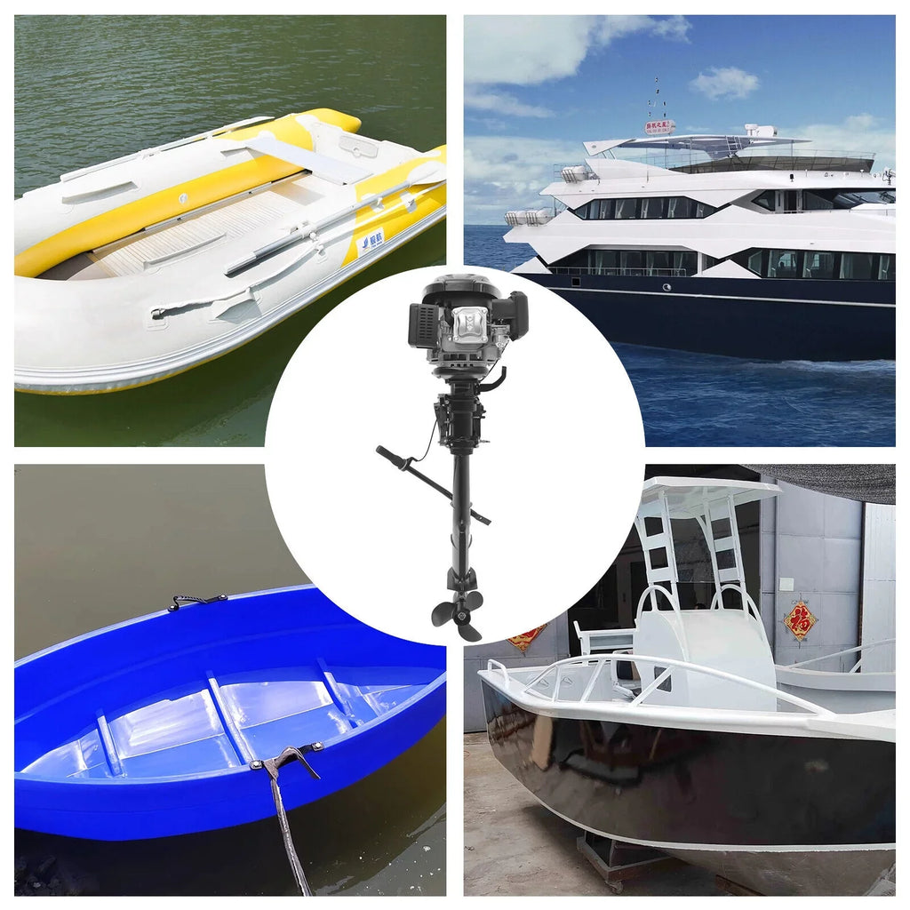 7.5 HP Heavy Duty Outboard Motor Fishing Boat Engine Water Cooling System 196CC