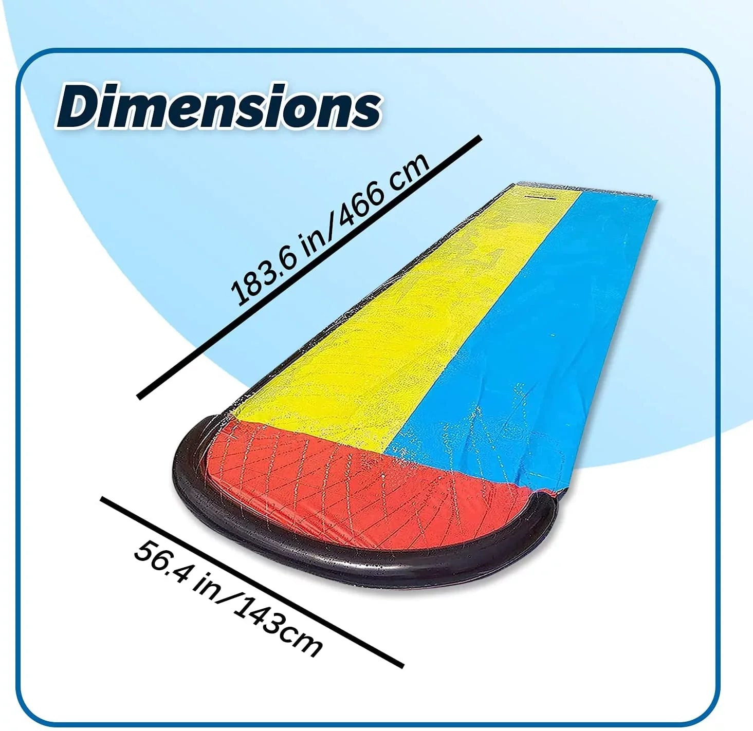 Vivazy 15.5ft Summer Backyard Quality PVC Smooth Slick , Water Slides Inflatable Crash Pad