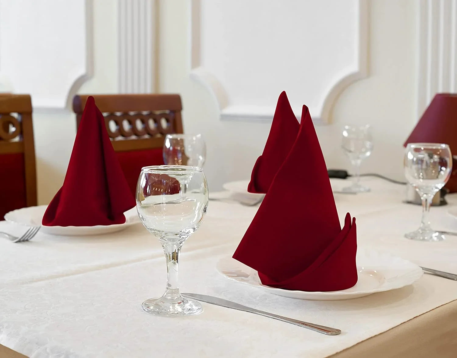Utopia Kitchen Burgundy Cloth Napkins [12 Pack, 18x18 Inch] Cotton Final Point Washable and Reusable Table Dinner Napkins for Hotel, Lunch, Restaurant, Weddings, Event and Parties 18x18 Inch Burgundy