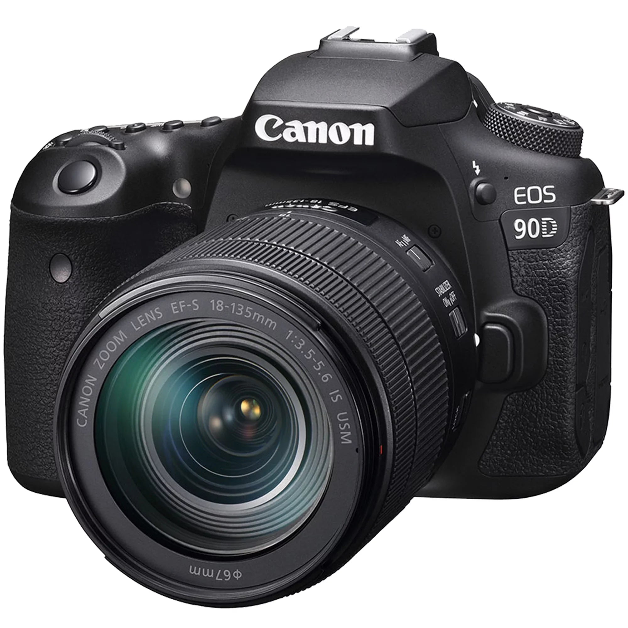 Canon EOS 90D DSLR Camera with 18-135mm Lens, SanDisk 32GB Memory Card, Backpack, Flash, Tripod and ZeeTech Accessory Bundle