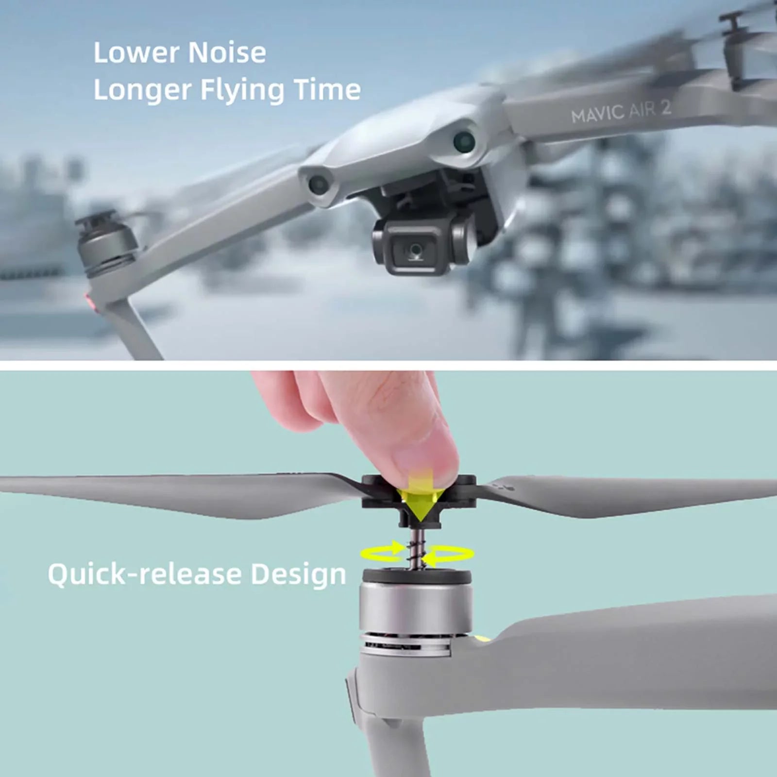 Carevas Gentlemen for MAVIC AIR 2 Drone 4pcs Propeller with Low Noise Easy to Install Disassemble