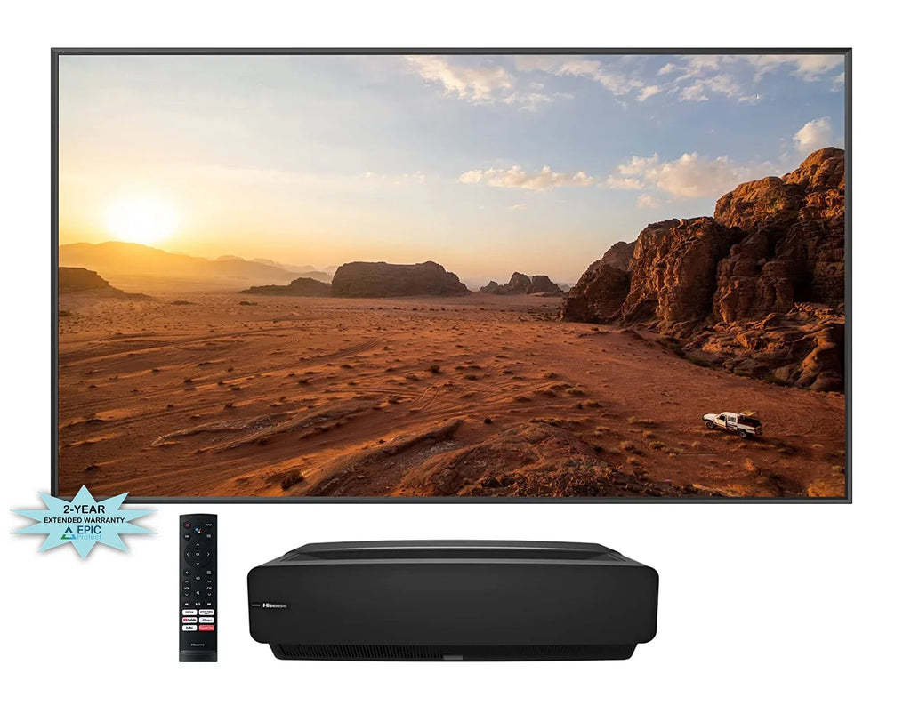 Hisense 100L5G 4K Ultra Short Throw Laser TV with 100-inch ALR Screen Android TV with Additional 2 Year Coverage by Epic Protect (2022)