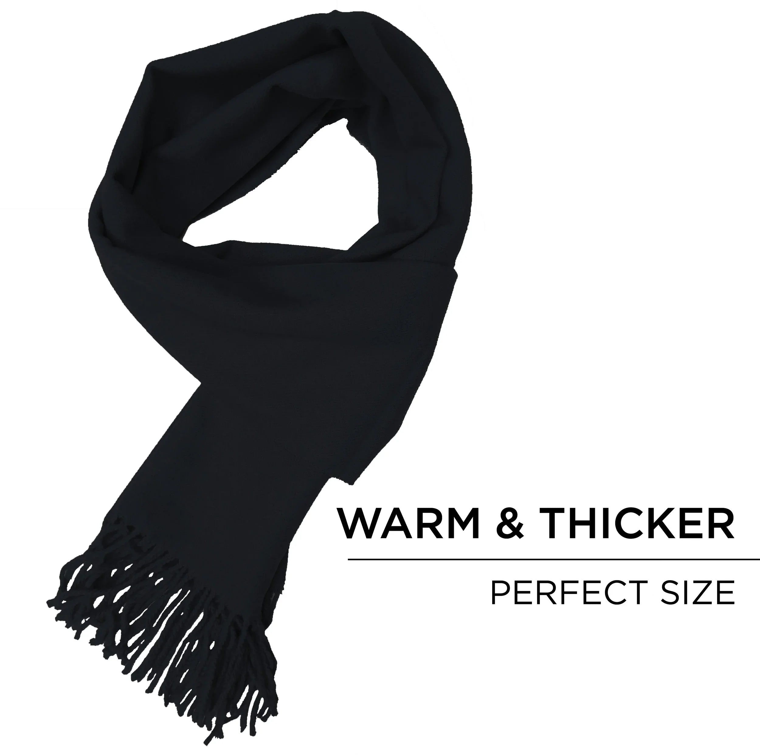 Calvin Olivia Cashmere Feel Scarf Soft Winter Ombre Nova Buffalo Tartan Tweed Houndstooth Plaid Chic Gift for Gentlemen People Midnight