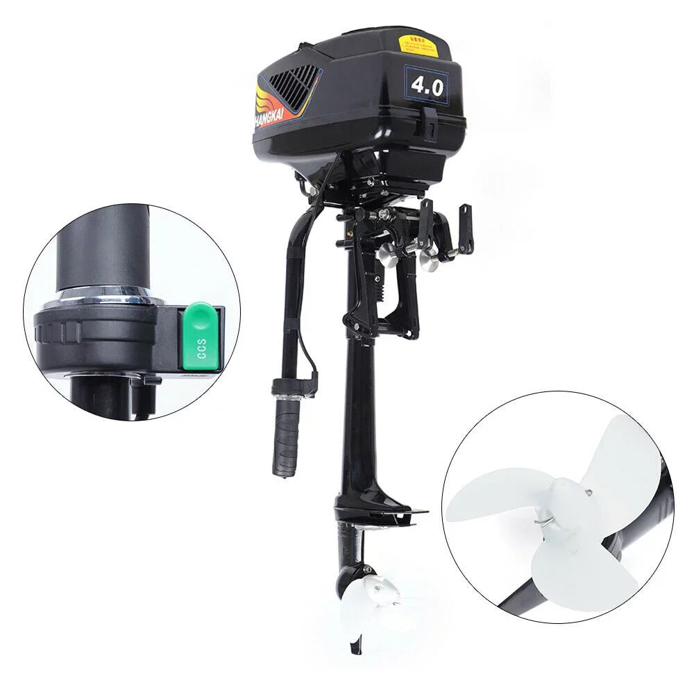 Miumaeov Outboard Motor Electric Boat Engine 4HP 48V 1000W Heavy Duty Outboard Fishing Boat Motor Engine Outboard CDI Mount Electric Outboard Motor for Inflatable Boats Fishing Boats