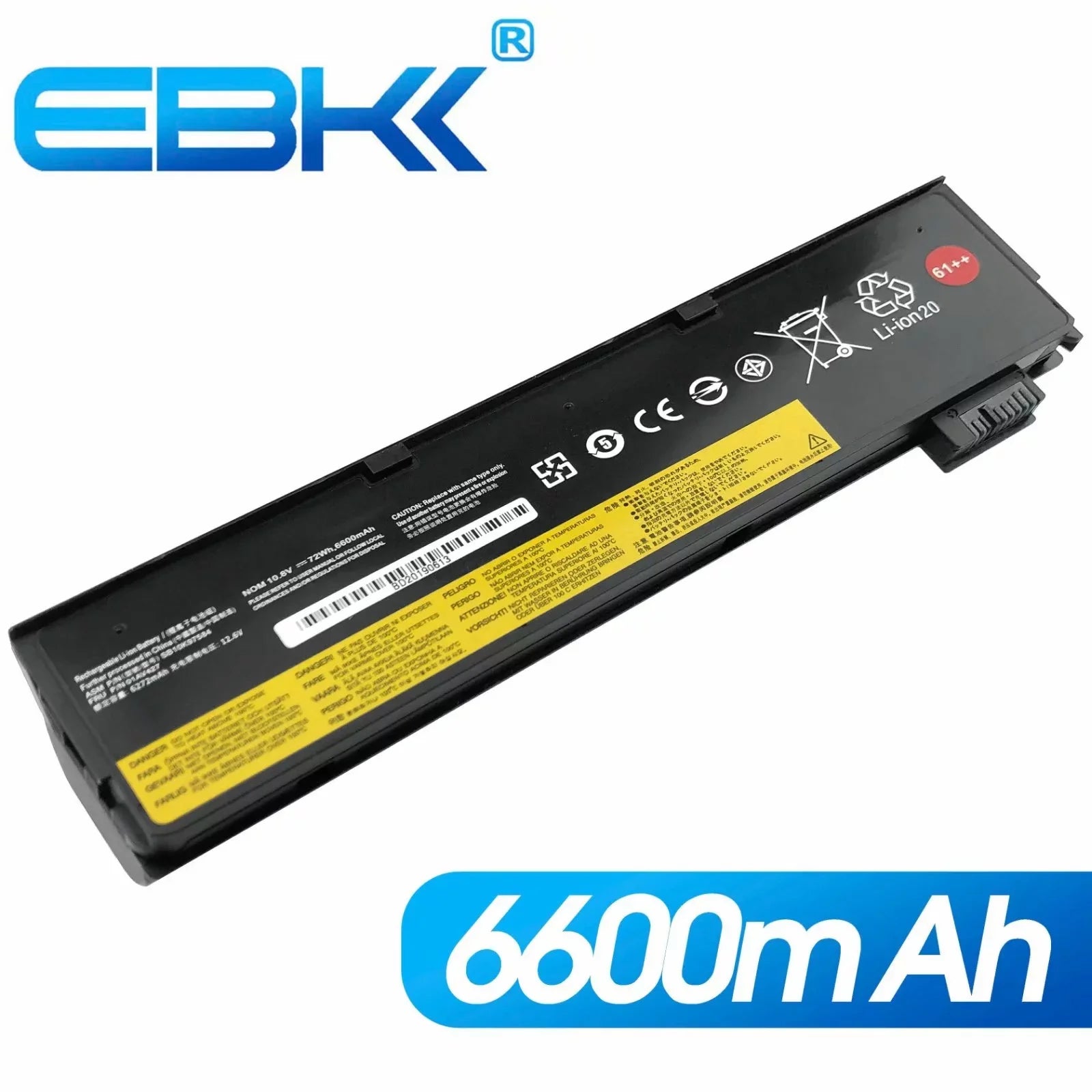 EBK 61++ People Laptop Battery Compatible with Lenovo ThinkPad A475 A485 TP25 P51S P52S T470 T480 T570 T580 Series 01AV492 01AV427 01AV428 (10.8V 72Wh)