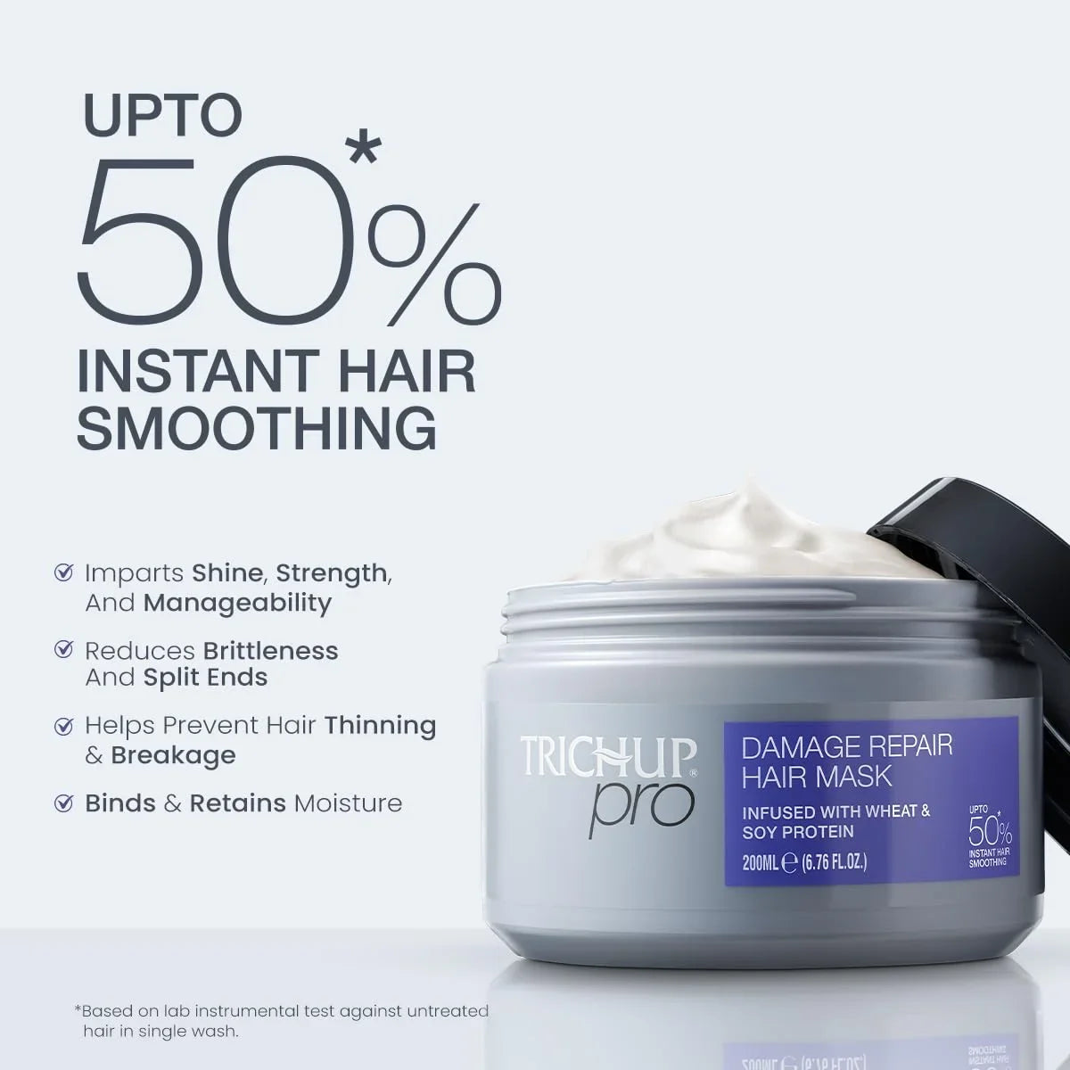 Trichup Pro Damage Repair & Instant Smoothing Hair Care Combo For Dry Frizzy Hair (Set Of 2) | Shampoo 300 Ml + Hair Mask 200 Ml | Improves Texture & Manageability | Reduce Split E