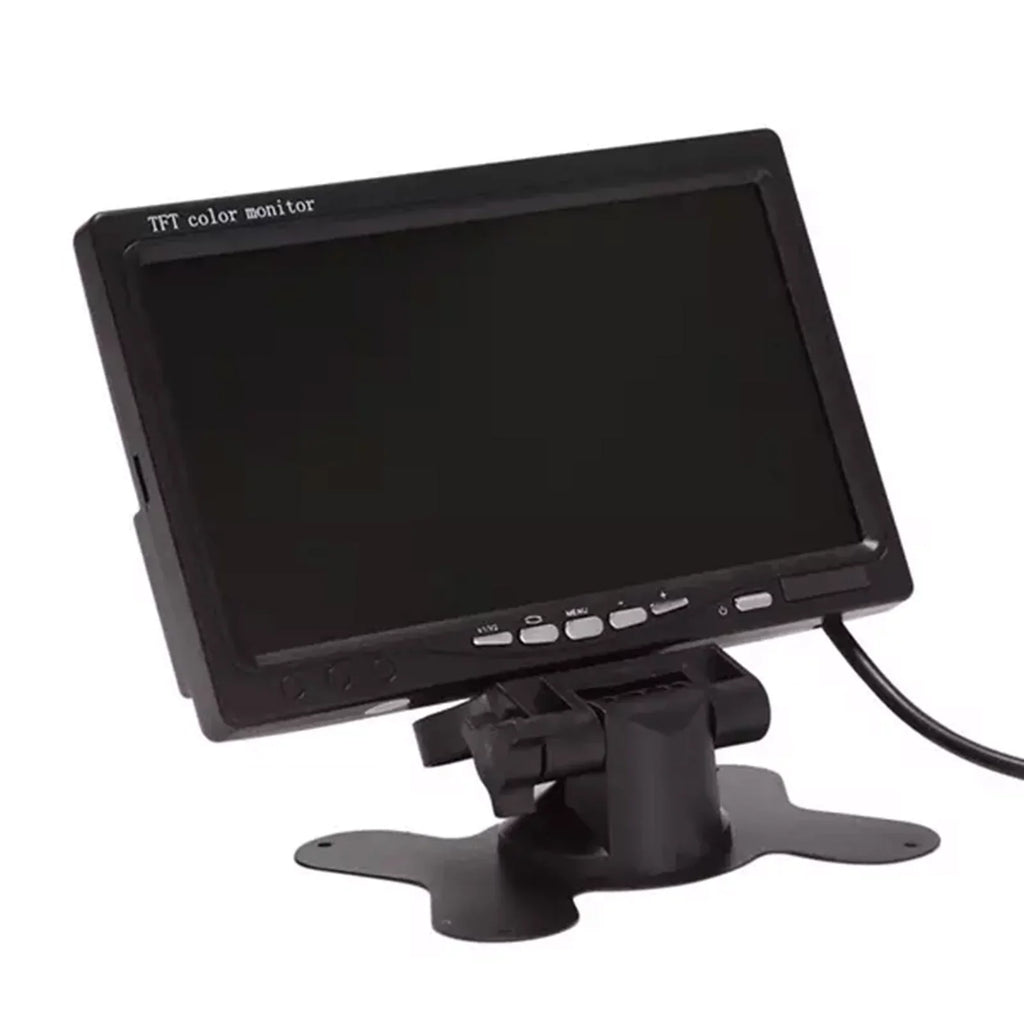 moobody 7 Inch HD Monitor Display Screen TFT Car Screen Monitor HD 1024x600 Display AV Input Built-in Speaker For Trucks Bus RV Trailer Reverse Rear View Backup Camera