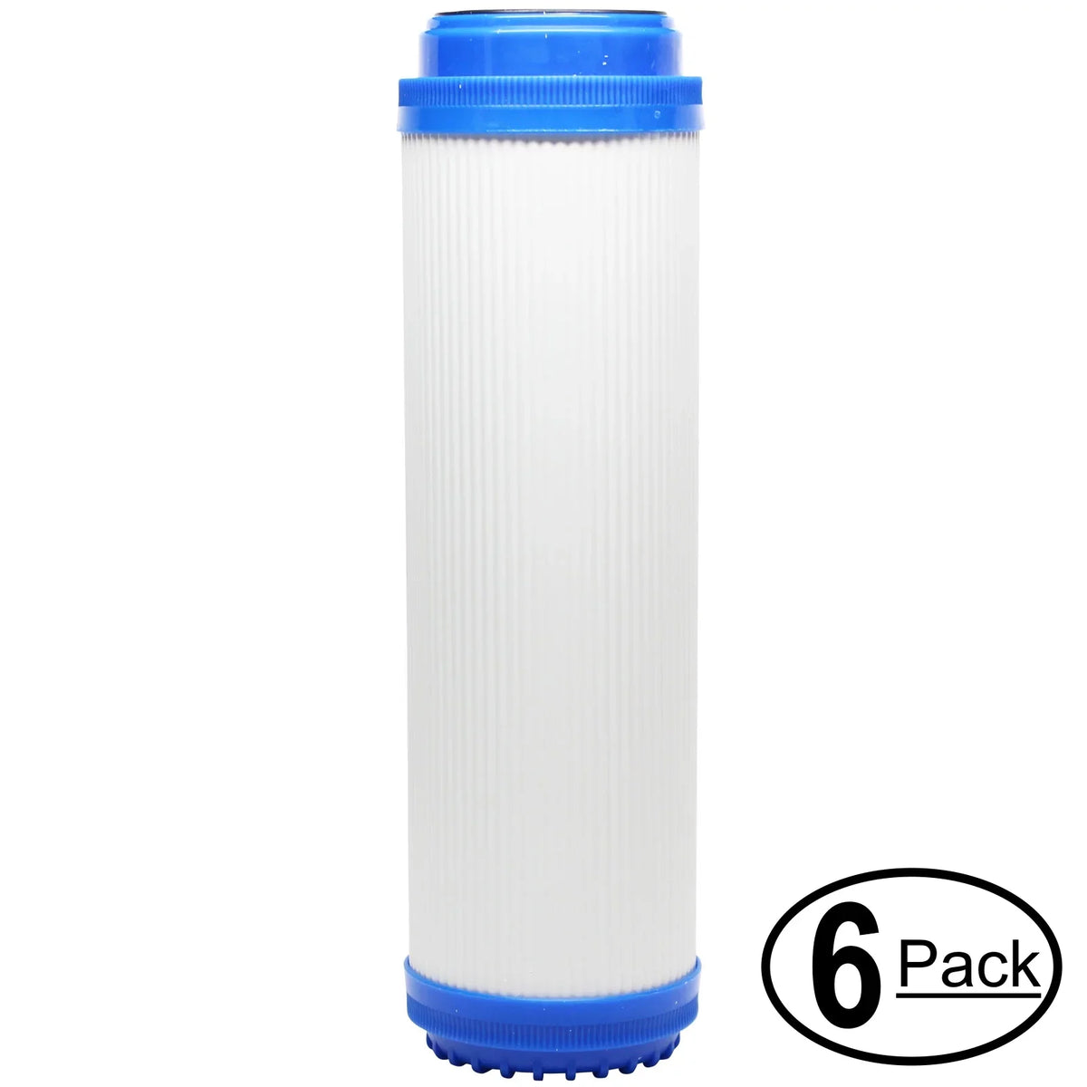 6-Pack Gentlemen for AquaFX Ballyhoo-C-DI-DI Granular Activated Carbon Filter - Universal 10-inch Cartridge for AquaFX Ballyhoo Zero Waste Water System - Denali Pure Brand