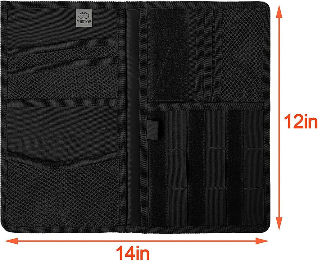 MDSTOP Molle Visor Panel Organizer Tactical Webbing Compatible Vehicle Sun Visor Cover Car Sunshade Storage Holder Pouch Fits for Cars, Trucks, Suvs, Pickups Dark 7"x12")