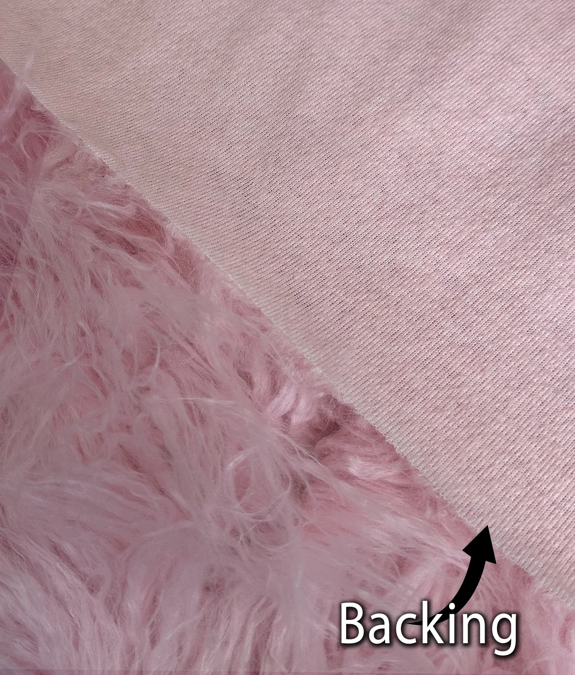 Faux Fake CURLY Yak FUR 3.5" LONG Pile Japanese Fire Retardant Yarn 2.3oz Per Yard / Craft, Sewing Cosplay 58" Wide Sold by Continuous Yard (Pink)