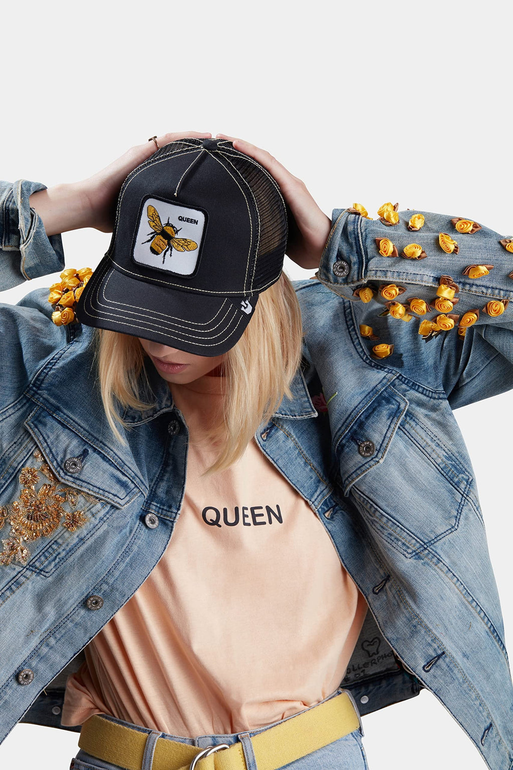 Goorin Bros. The Farm Unisex Original Adjustable Snapback Trucker Hat, Ebony (Queen Bee), One Size