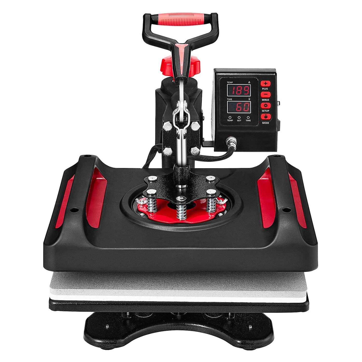 Red Heat Press Machine 8 in 1, 12 x 15 Inches Sublimation Transfer Printer, Digital Precise LCD Control Printing, 360 Swing Away Vinyl Transfer Printer for T-Shirts, Canvas Bag, Pillow, Banner