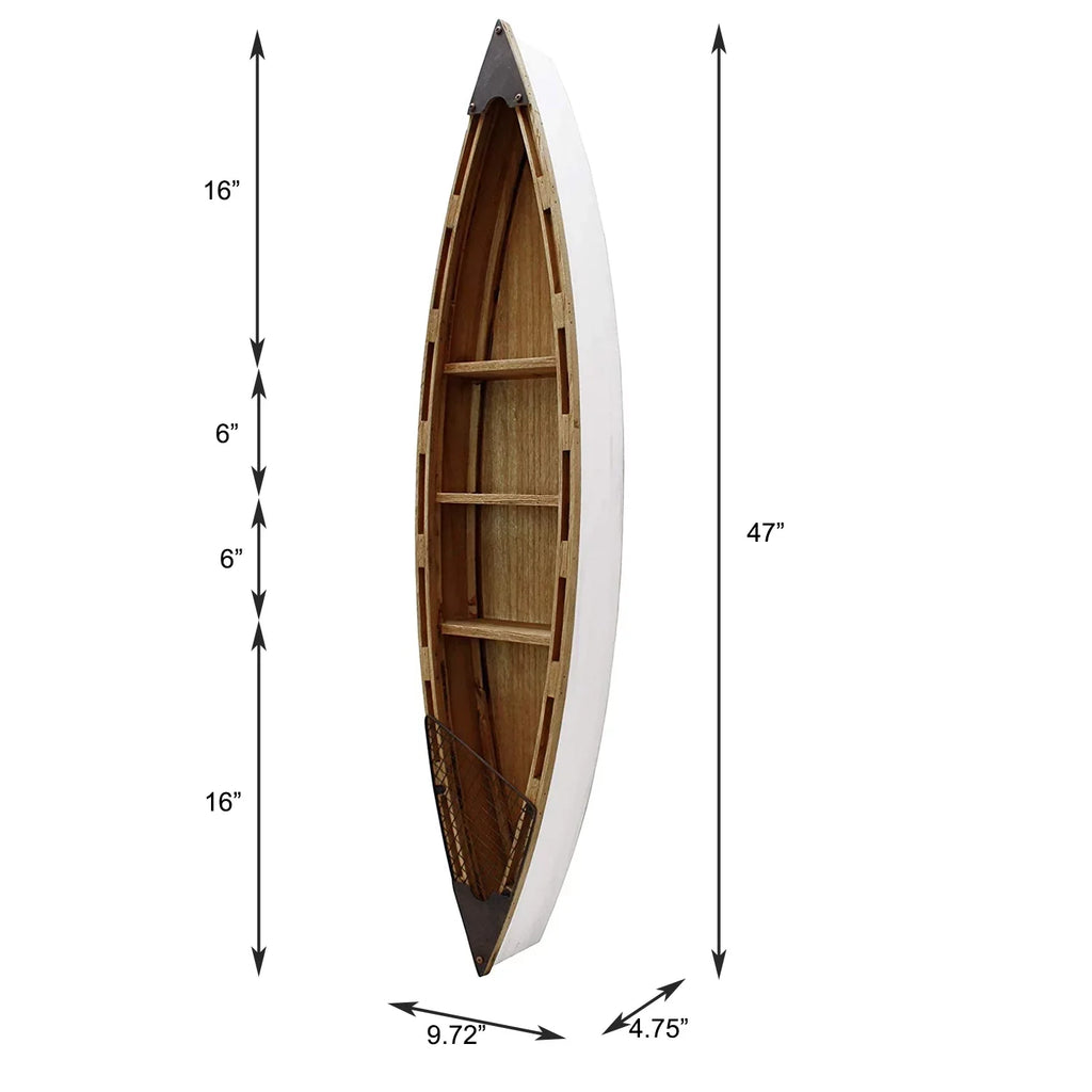 Nautical Wood Boat Shelf Wall Decor Hanging Row Boat Shelf Home Decor