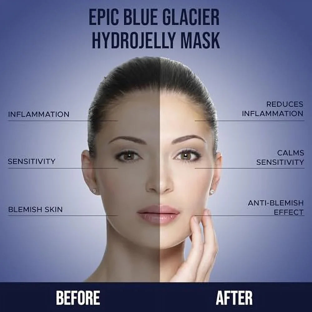 Luminous Skin Lab Epic Blue Glacier Jelly Mask, Professional Pack Peel off Facial Mask - Anti-Aging, Reducing Dark Spot & Natural Skin People - Suitable for All Skin Types | 30 fl oz