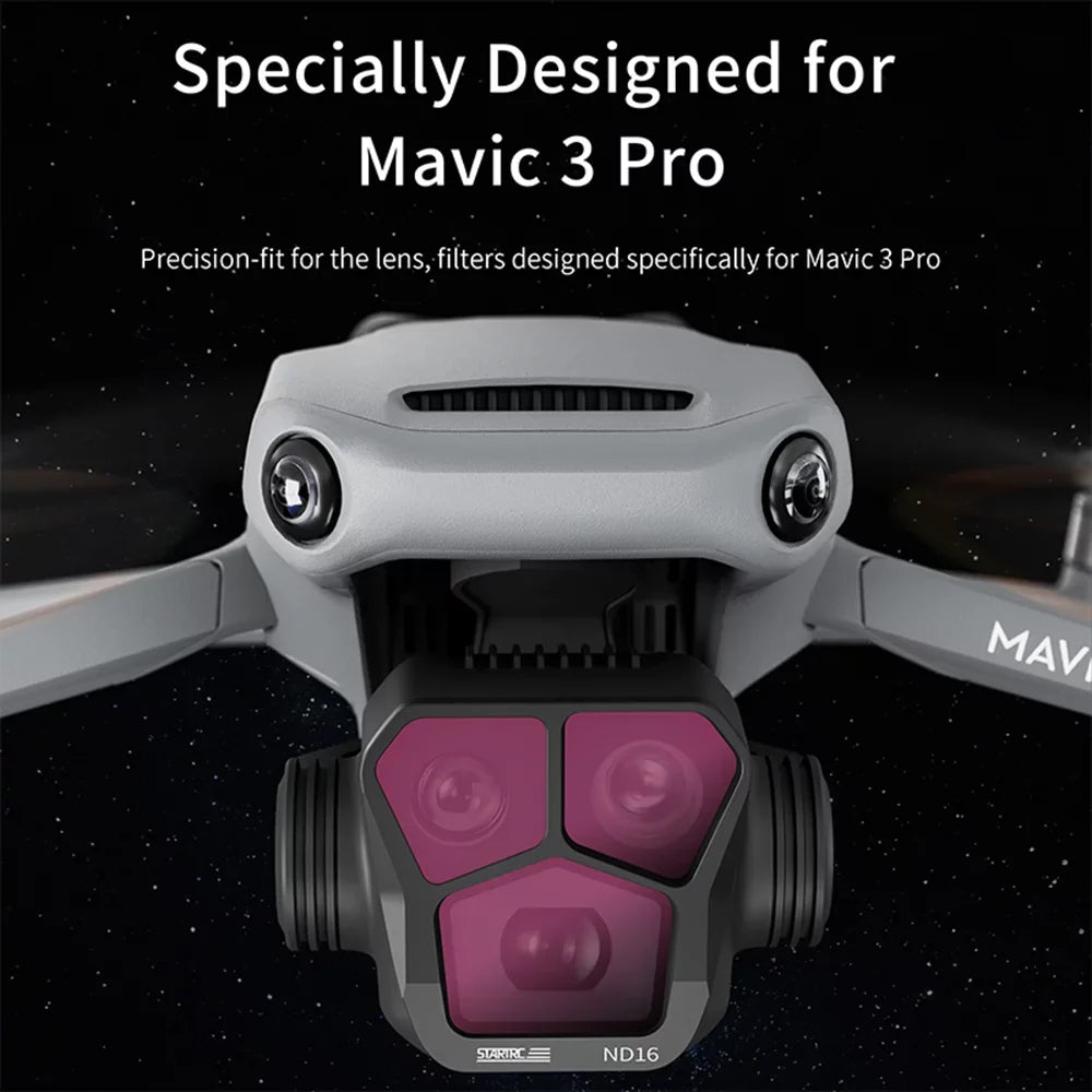 moobody 4-Pack Filters ND8/ND16/ND32/ND64 Lens Filter Aluminum Material AGC Optical Glass Waterproof Scratch-resistant -reflective Coatings Compatible with DJI Mavic 3 Pro