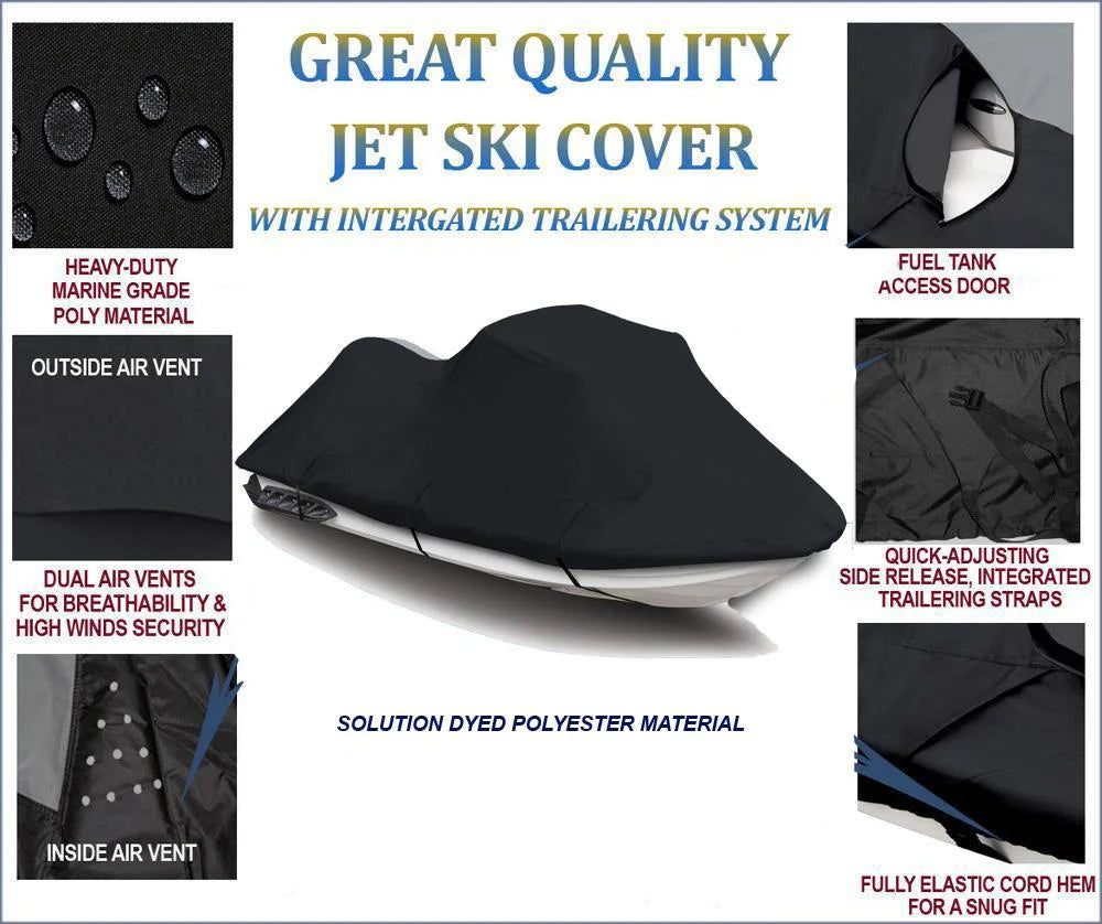 Dark TOP OF THE LINE JET SKI Cover Compatible for YAMAHA PWC Jet ski cover WaveBlaster II 750 1996 1997 TOP OF THE LINE 1-2 Seater