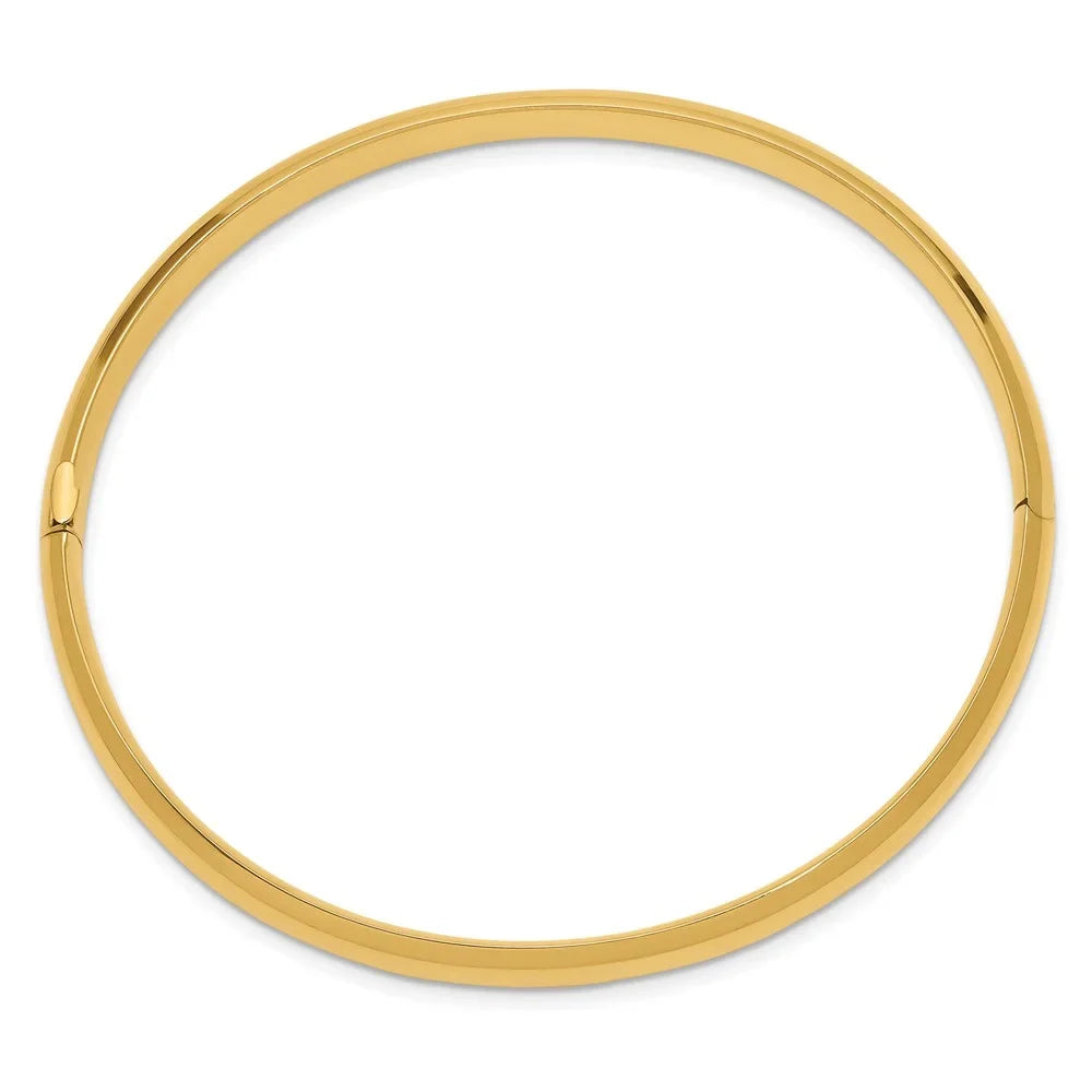14k 4/16 Oversize High Polished Hinged Bangle Bracelet QHP4/16O