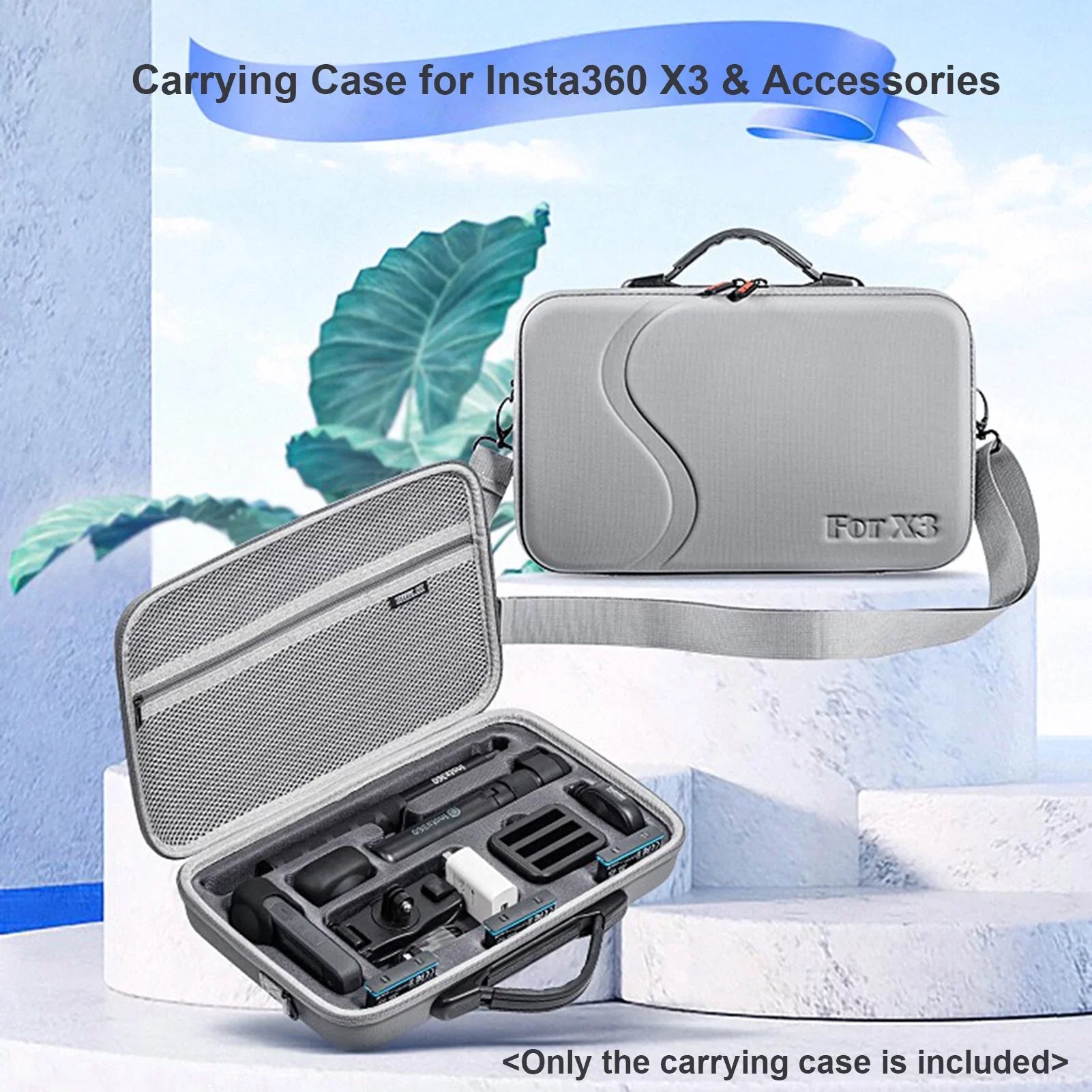 Dadypet Portable Camera Carrying Case for Insta360 X3, Shockproof Storage Bag with Shoulder Strap - Travel Ready
