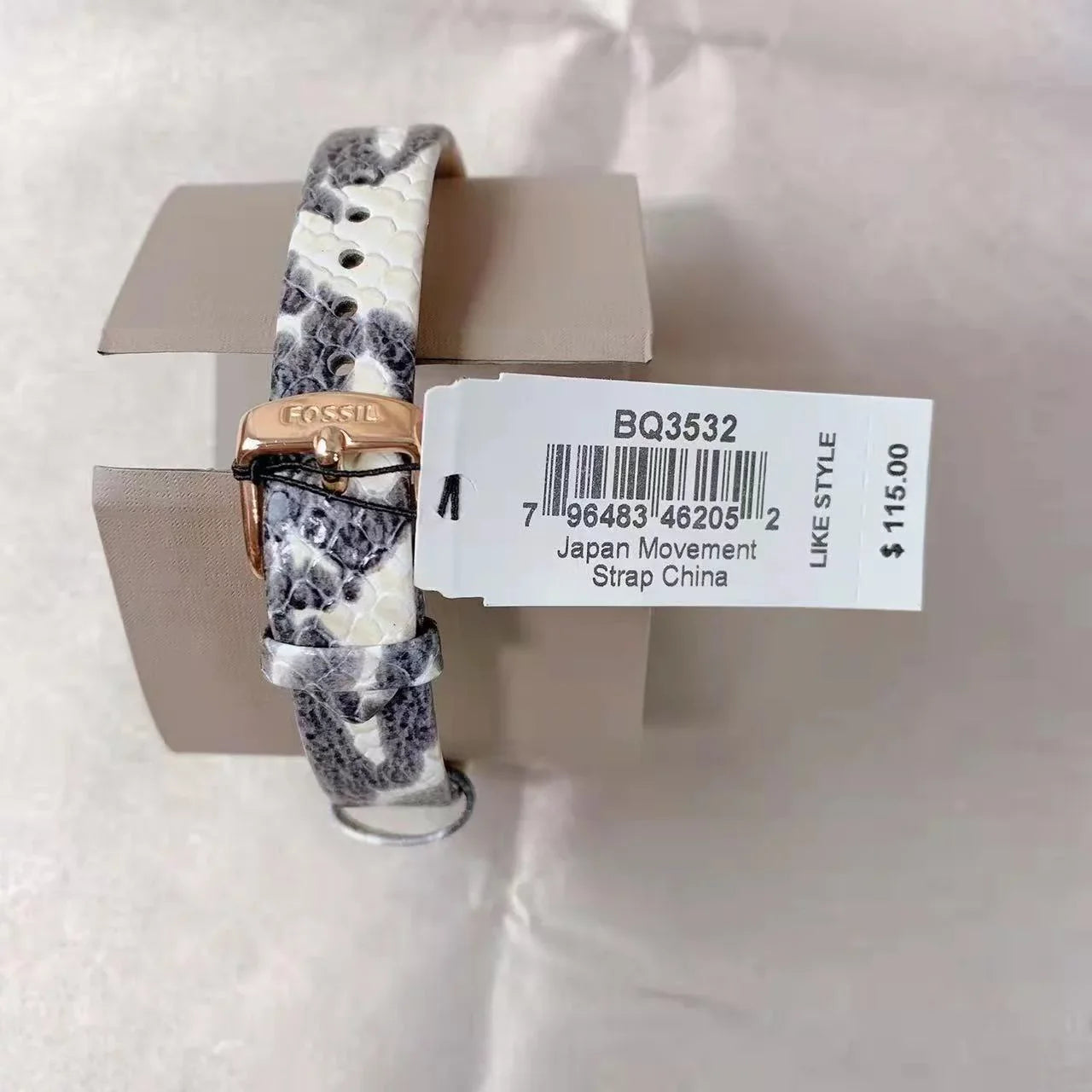 Fossil BQ3532 Tillie Three-Hand Grey Leather Watch