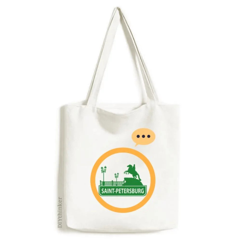 Petersburg America Landmark Expression Sack Canvas Tote Shoulder Bag