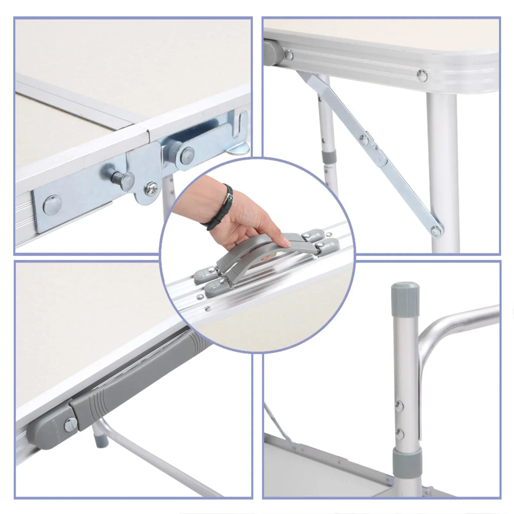 Folding Table, Aluminum Alloy Table for Indoor, Outdoor White