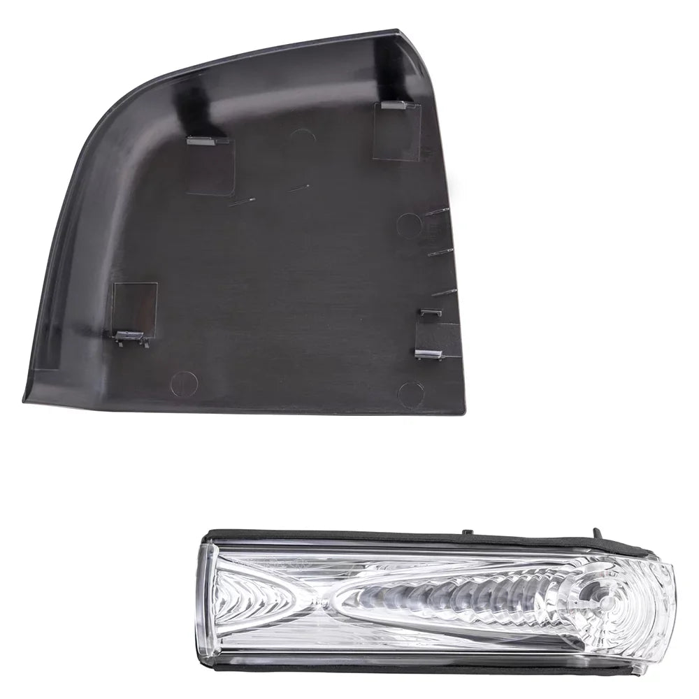 Brock Aftermarket Gentlemen Driver Left Door Mirror Cover Textured Ebony And Turn Signal Light Set Compatible With 2015-2021 RAM Promaster City Base/ST/Tradesman