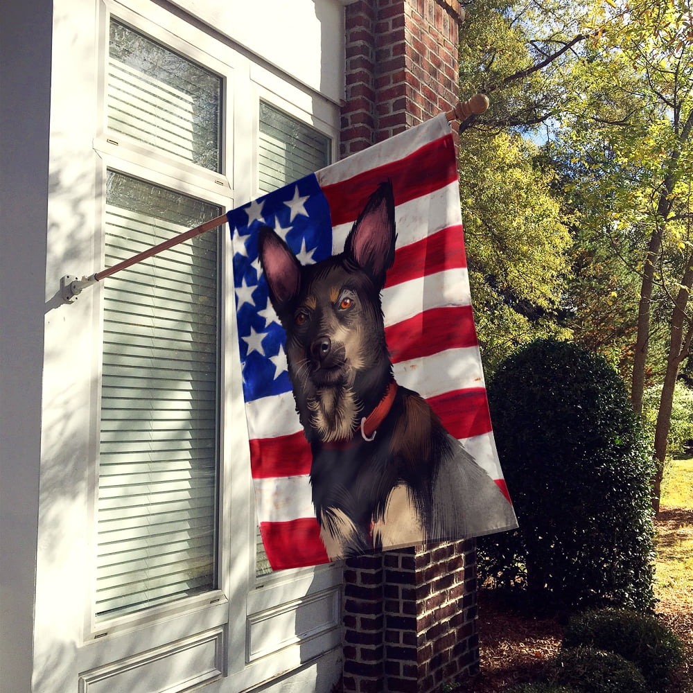 Australian Kelpie American Flag Flag Canvas House Size