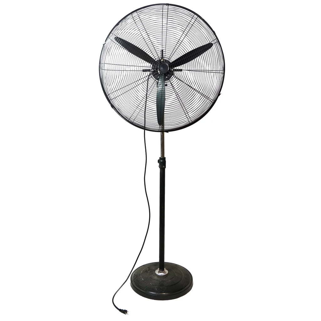 Northlight 30" Adjustable 3-Speed Oscillating Industrial Pedestal Fan - Ebony