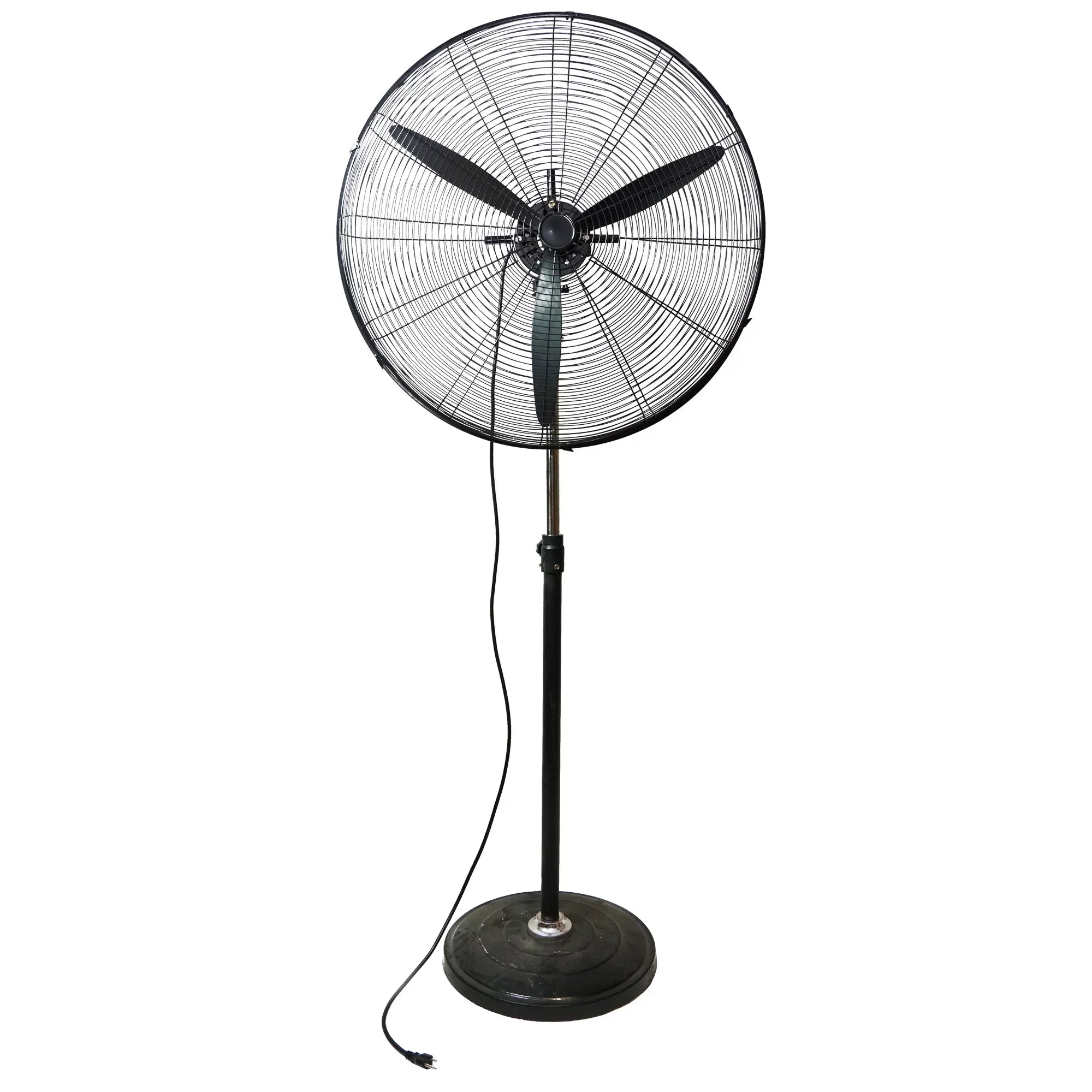 Northlight 30" Adjustable 3-Speed Oscillating Industrial Pedestal Fan - Ebony