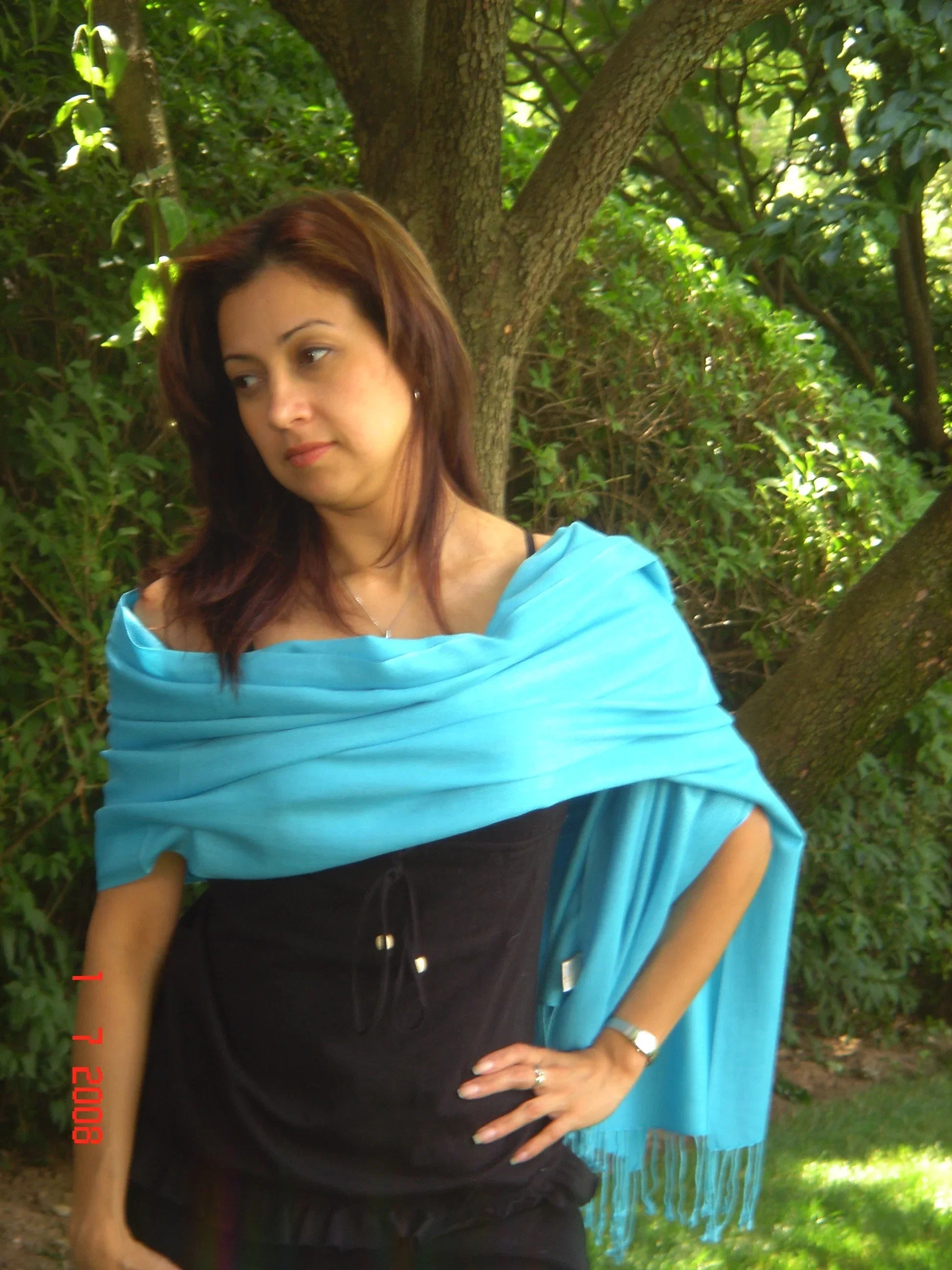 Scarf/Scarves/Shawl/Shawls/Stole/Wrap/Pashmina Scarf/Pashmina Shawl/Cashmere/Cashmere Scarf/Wool/Silk (Turquoise)