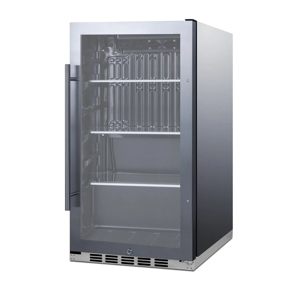 Summit 19-Inch 3.1 Cu. Ft. Shallow Depth Outdoor Compact Beverage Cooler - SCR1932BH34CSS