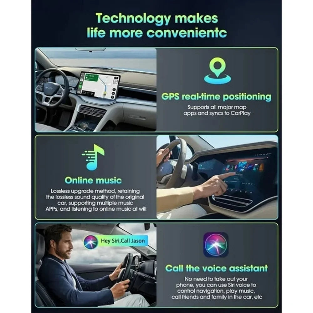For iOS Car Auto Navigation Player Wireless Carplay Adapter Box Dongle, Dark