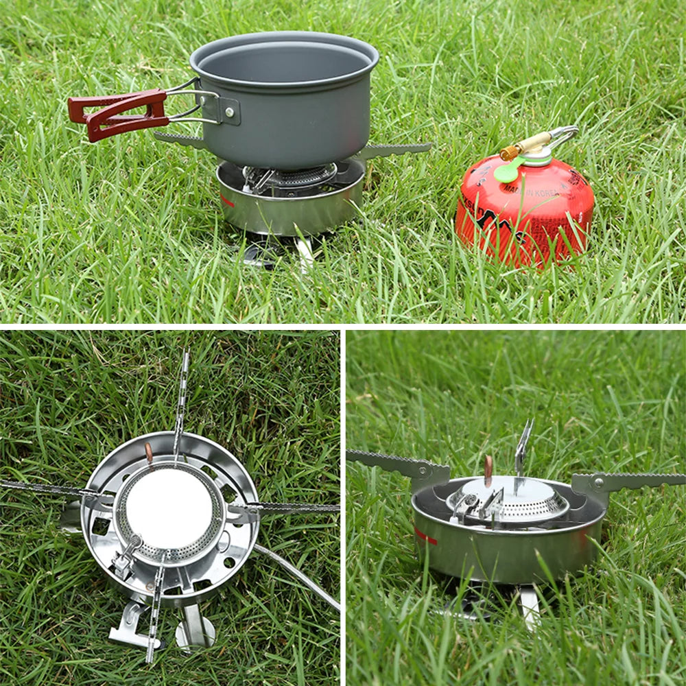 Meterk BRS-10 Outdoor Portable Camping Picnic Split-Type Stainless Steel Butane Gas Cooker Big Power Large Blaze