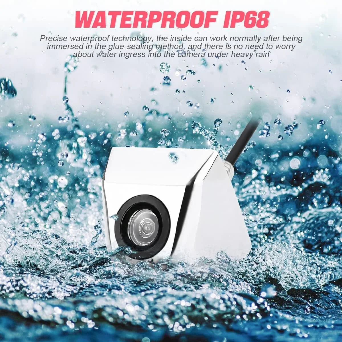 Backup Camera for Car, Waterproof Rear View Camera with Moveable Guideline, HD 960x720 Image Super Night Vision Car