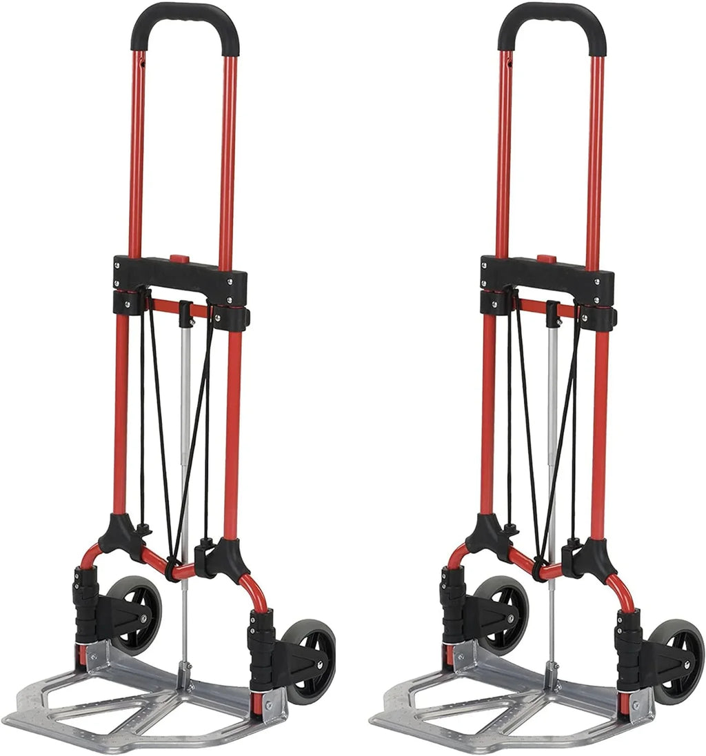 Personal 160Lb Capacity MCI Folding Steel Luggage Hand Truck Cart W/Telescoping Handle, Dark (4 Pack)