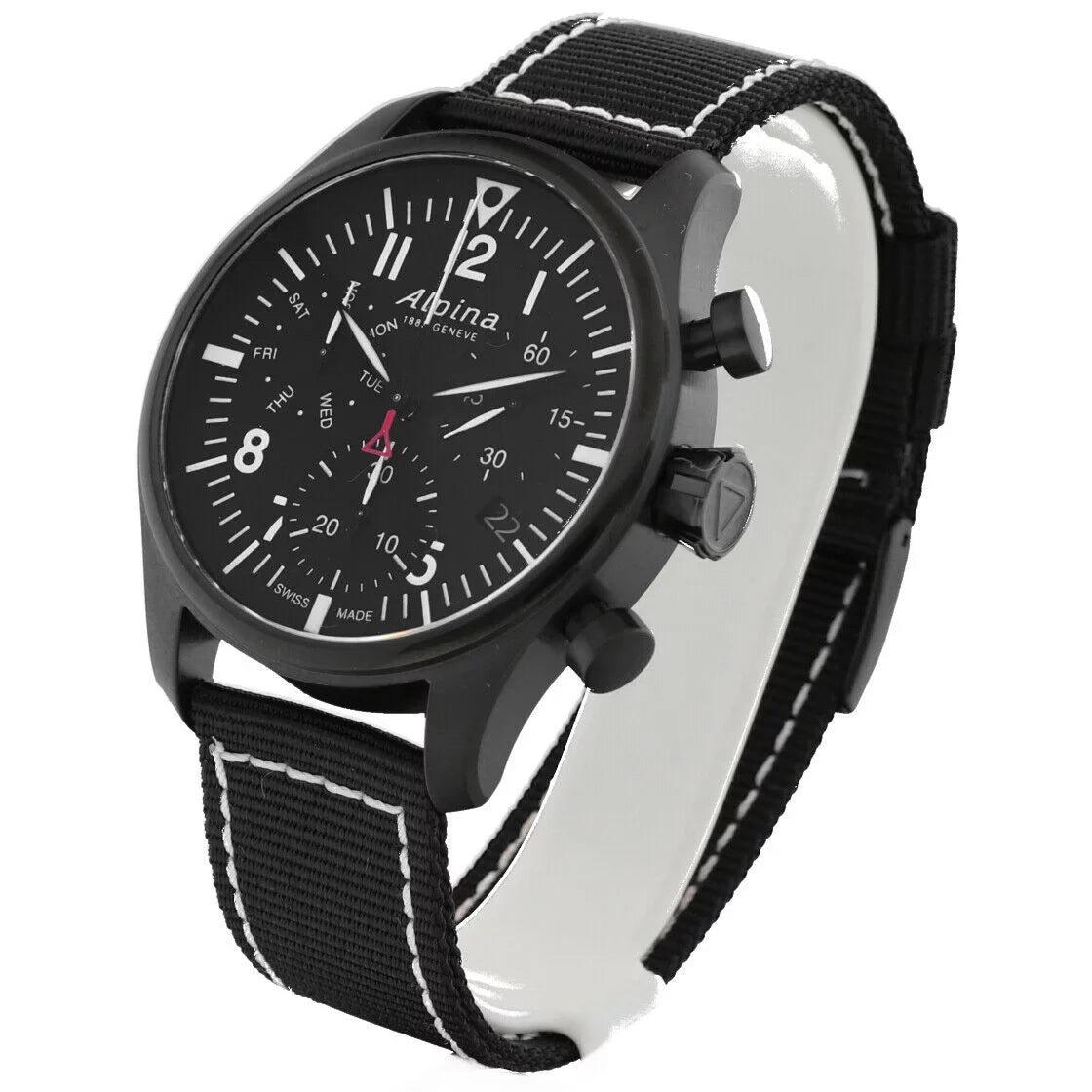 Alpina Startimer Pilot Chronograph AL-371BB4FBS6 Ebony PVD Gemstone Individuals Watch