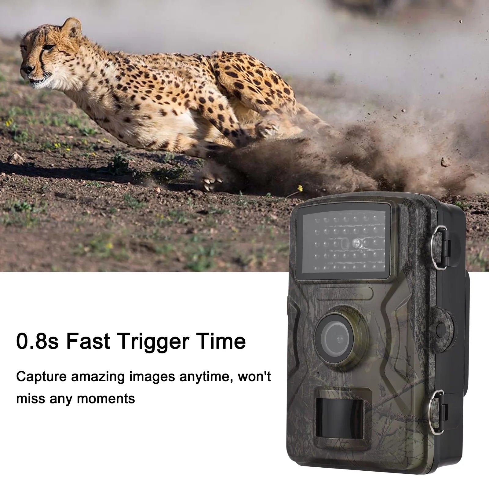 Andoer 1080P Trail 16MP Wildlife Tracking with 2.0 Inch TFT Color Screen 0.8s Trigger Time Supports Infrared Night Vision Motion Activated IP66 Waterproof