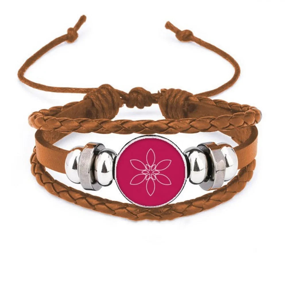 Flower Petal Flowe Pattern Bracelet Wristband Leather Jewelry Gentlemen