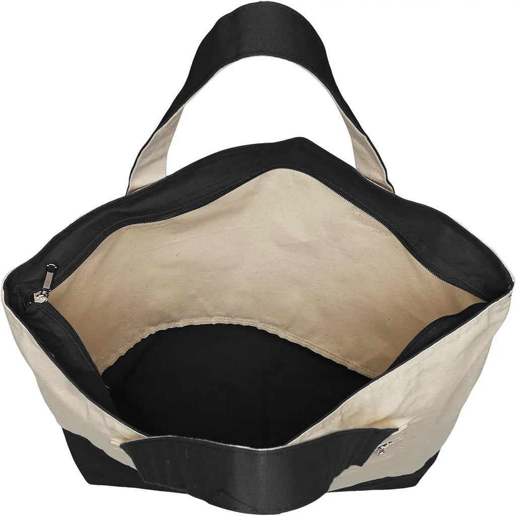 Sturdy Tote Bags 12Oz Canvas With Front Zipper Pocket Large Fancy Reusable Gift Tote Bags