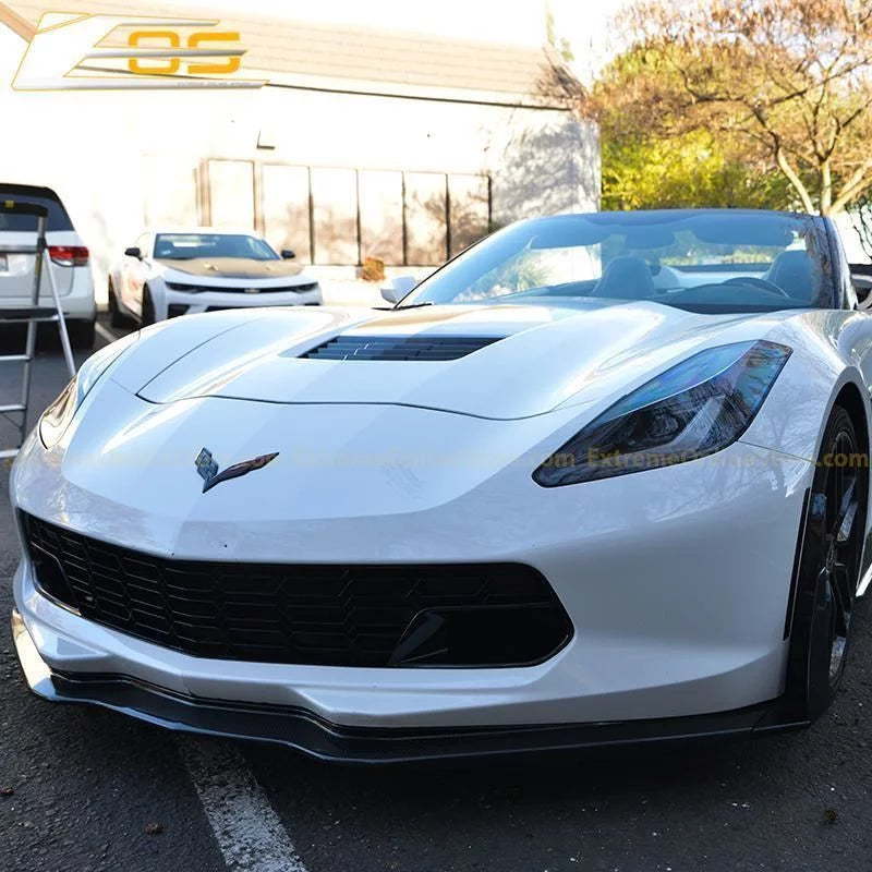 Extreme Online Store Individuals for 2014-2019 Chevrolet Corvette C7 All Models | GM Factory Z06 Style Painted Carbon Flash Metallic Front Bumper Lower Grille Cover (with Front Camera Bracket)