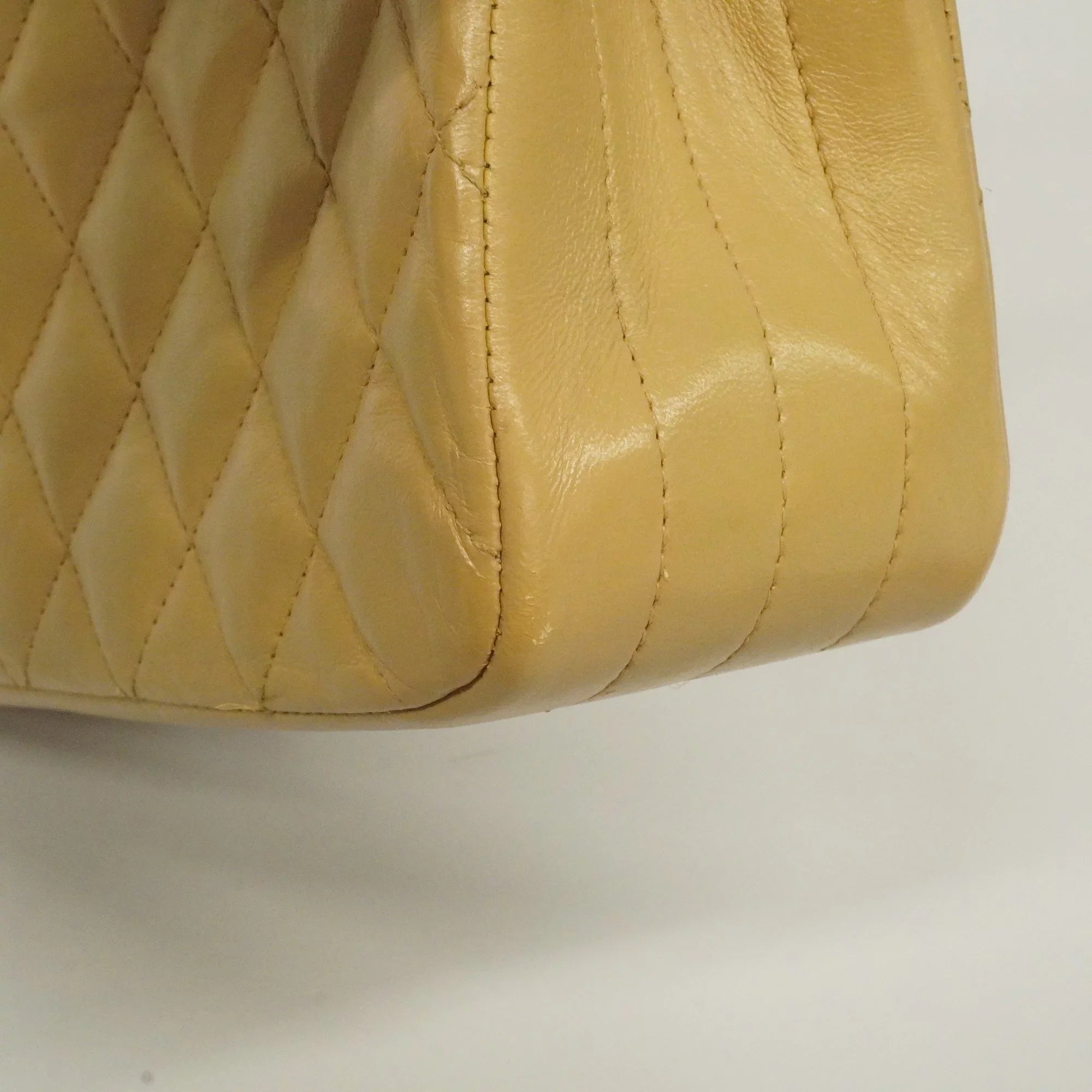Authenticated Used Auth Chanel Matelasse Single Chain Individuals Leather Shoulder Bag Beige